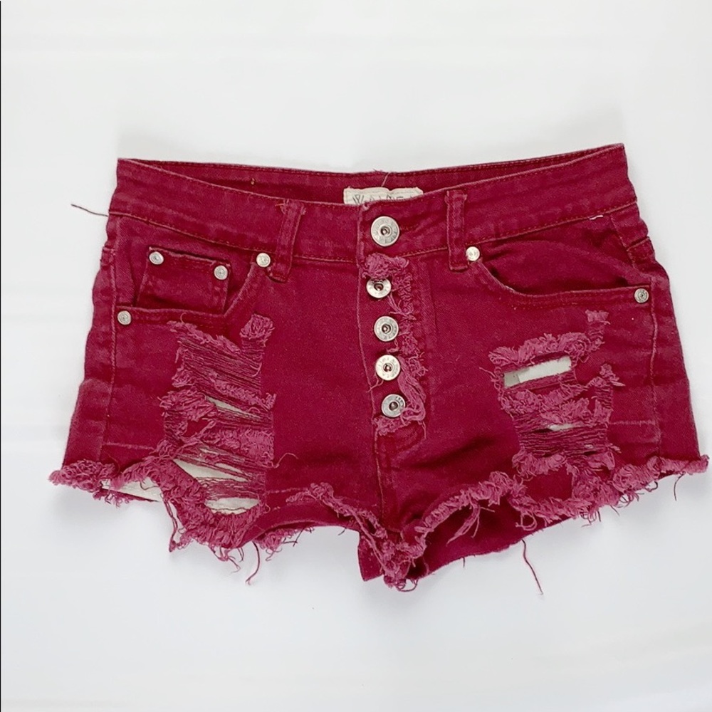WAIMEA Cuttoff Shorts Size 5 Burgundy